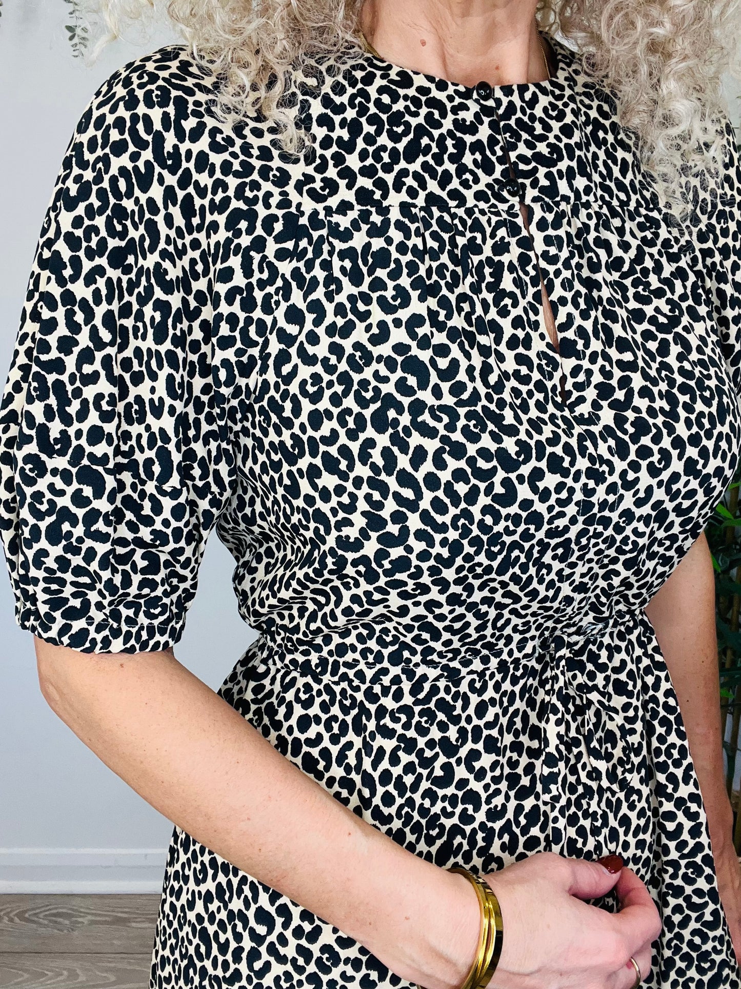 Animal Print Midi Dress - Size 36