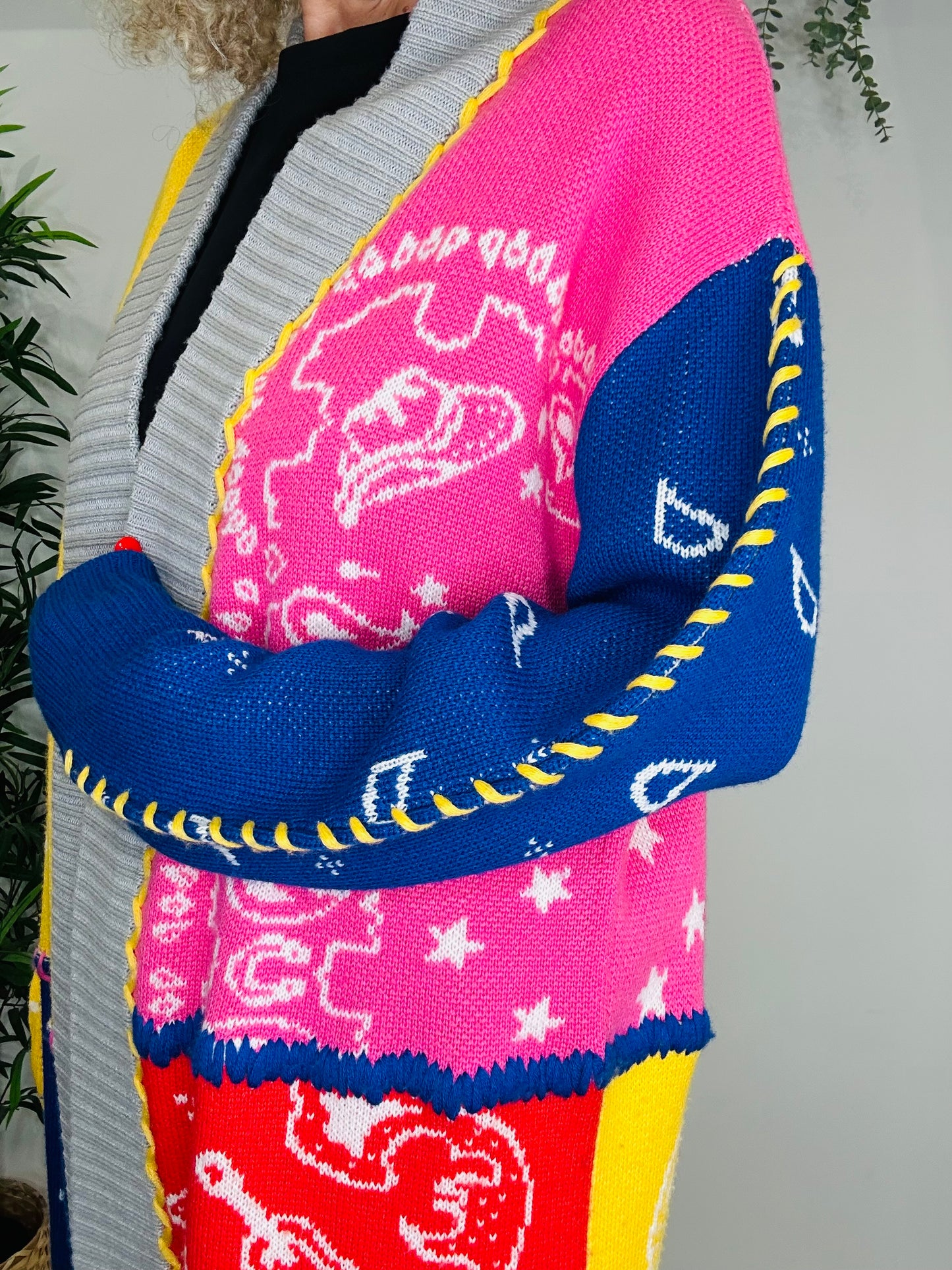 Multi Print Cardigan - Size L