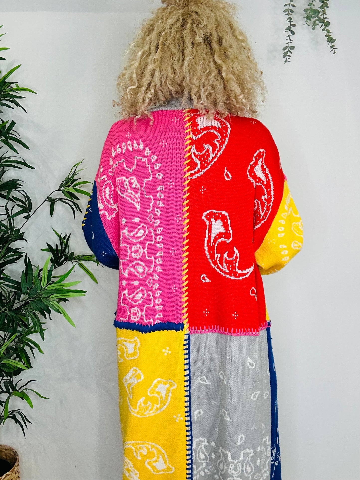 Multi Print Cardigan - Size L