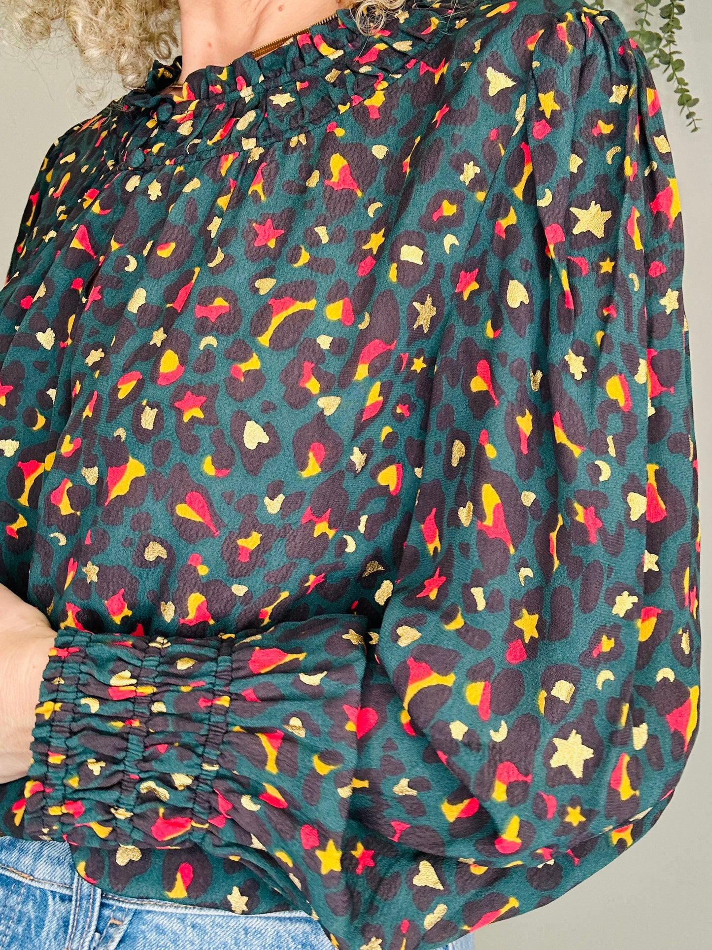 Leopard Print Blouse - Size 4