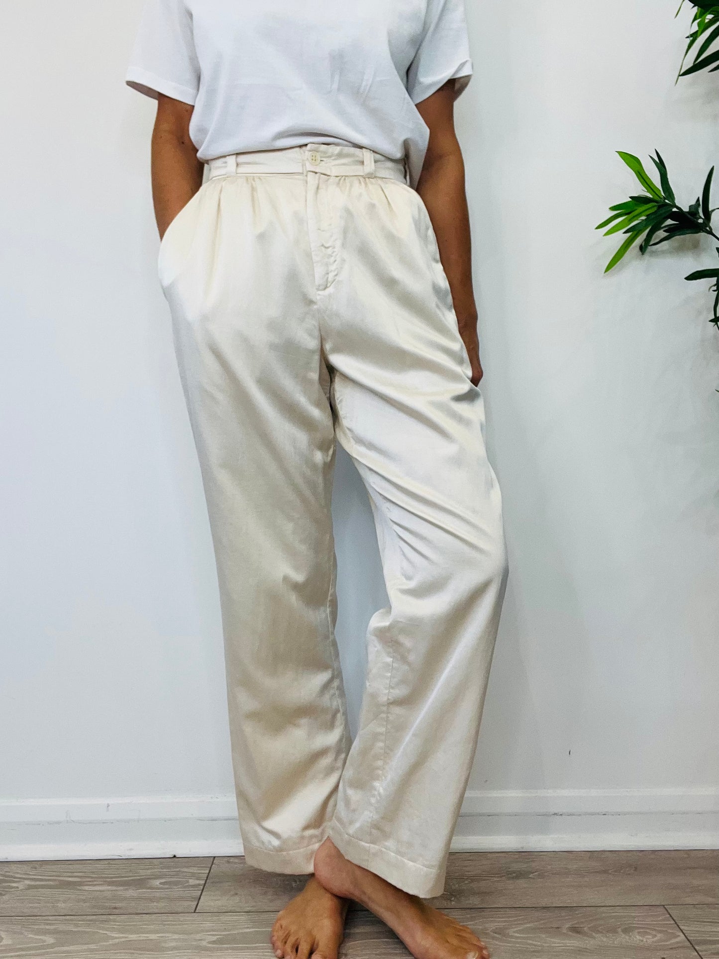 Silk Blend Trousers - Size 8