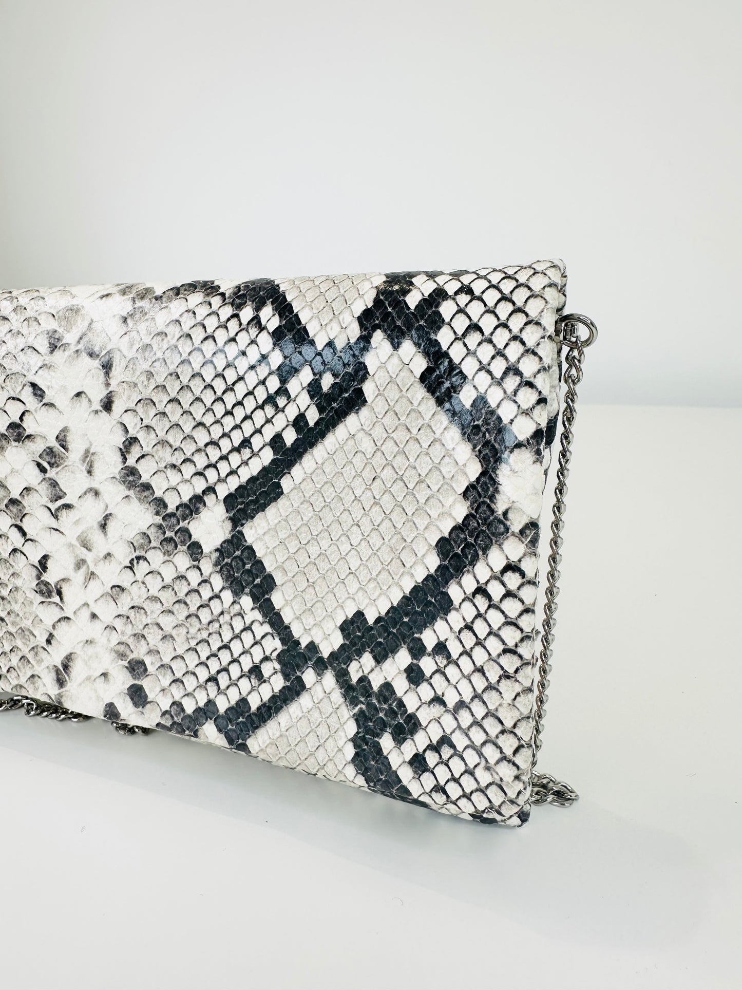Leather Pitone Clutch