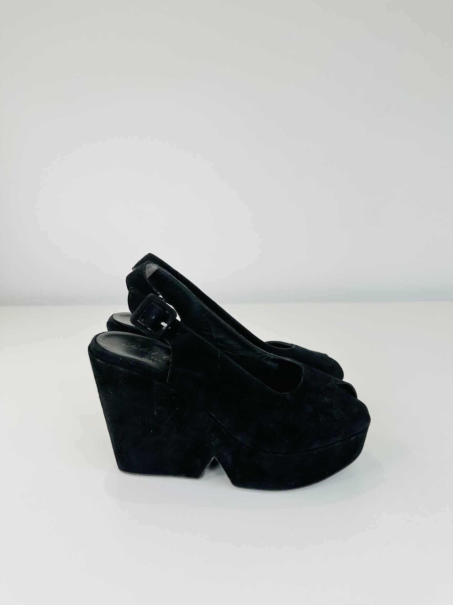 Dylan Suede Wedge Sandals - Size 38