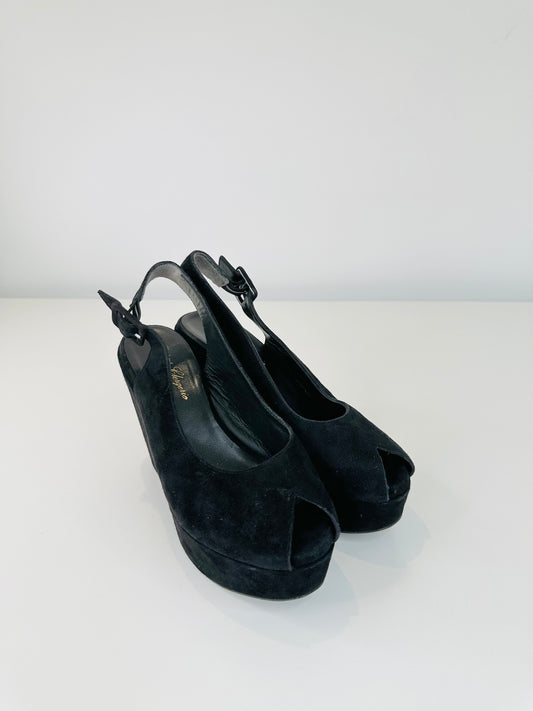 Dylan Suede Wedge Sandals - Size 38