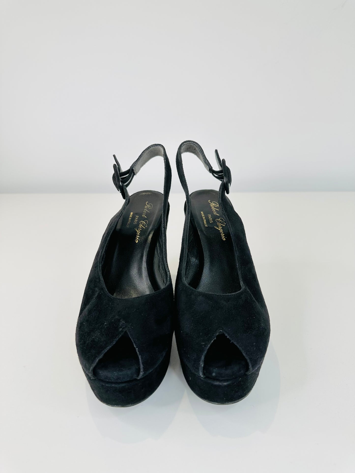 Dylan Suede Wedge Sandals - Size 38