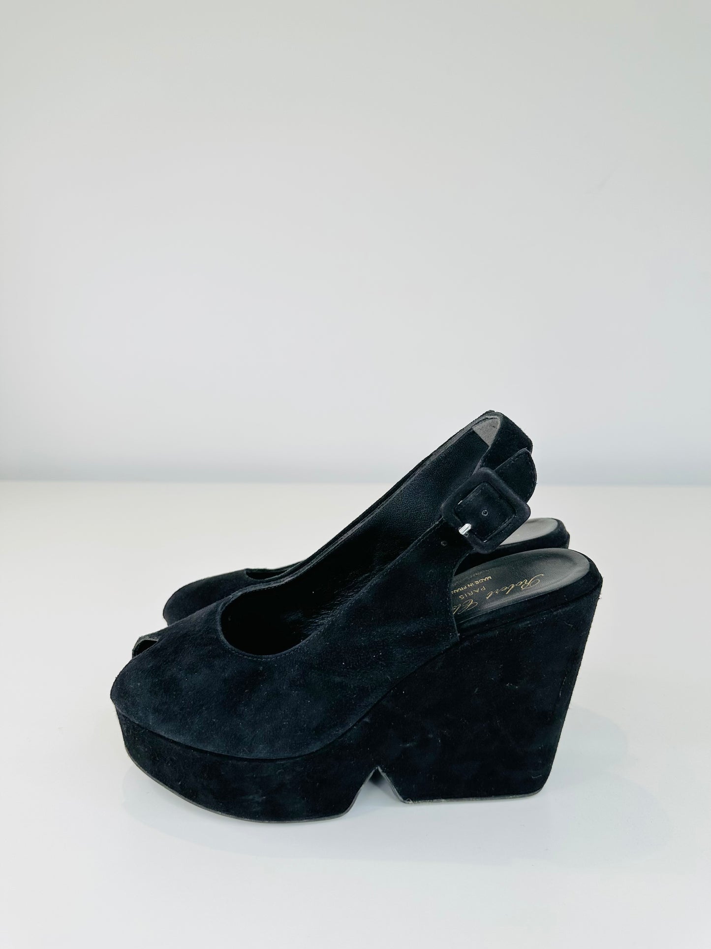 Dylan Suede Wedge Sandals - Size 38