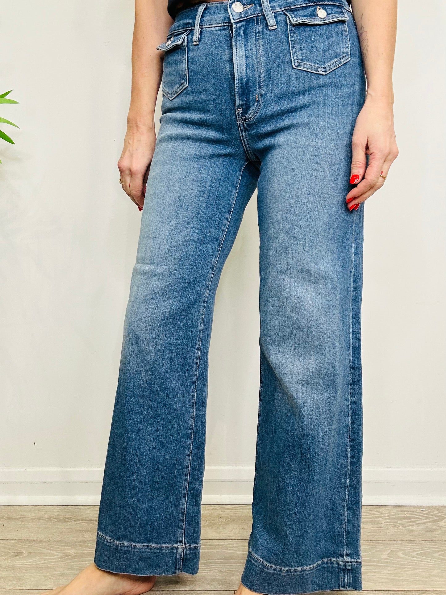 Le Slim Palazzo Jeans - Size 27