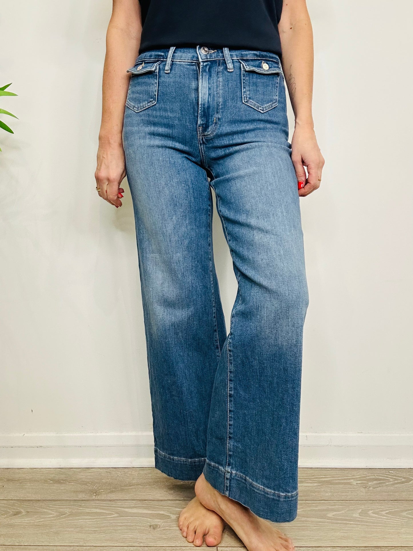 Le Slim Palazzo Jeans - Size 27