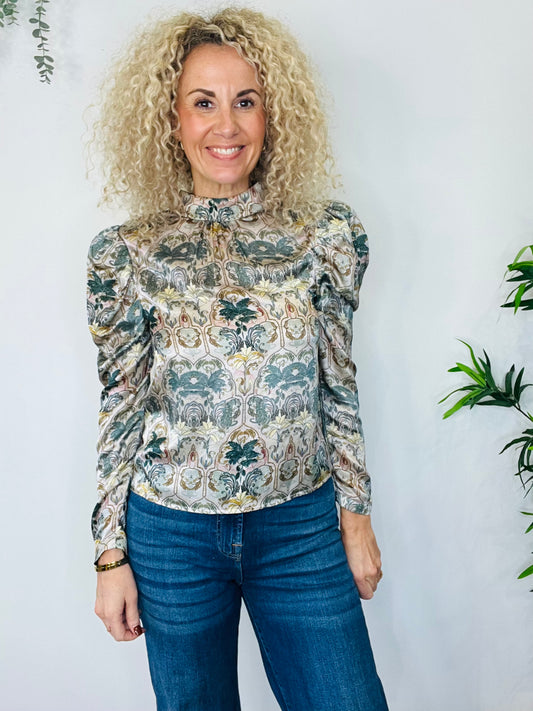 Silk Floral Blouse - Size XS