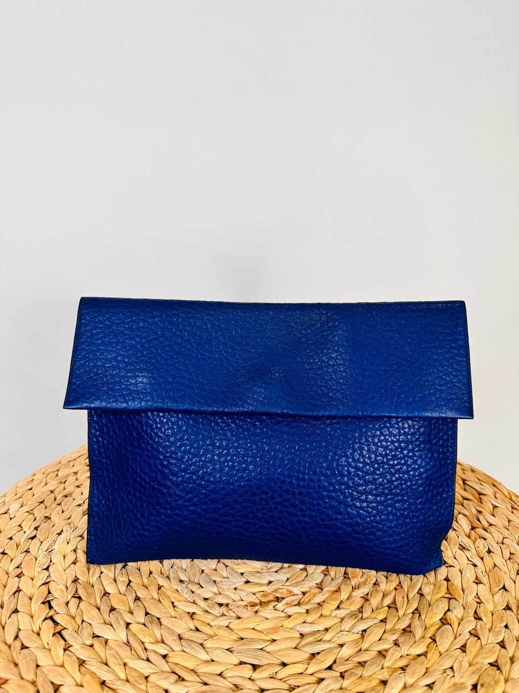 Grained Leather Clutch