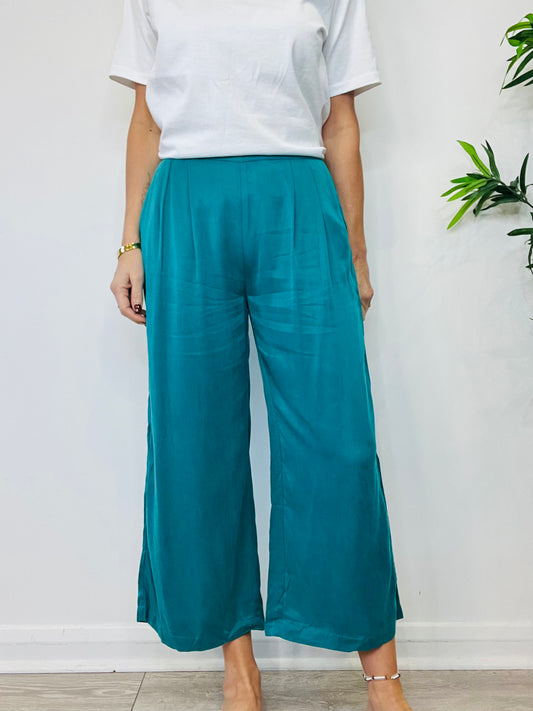 Wide Leg Trousers - Size S