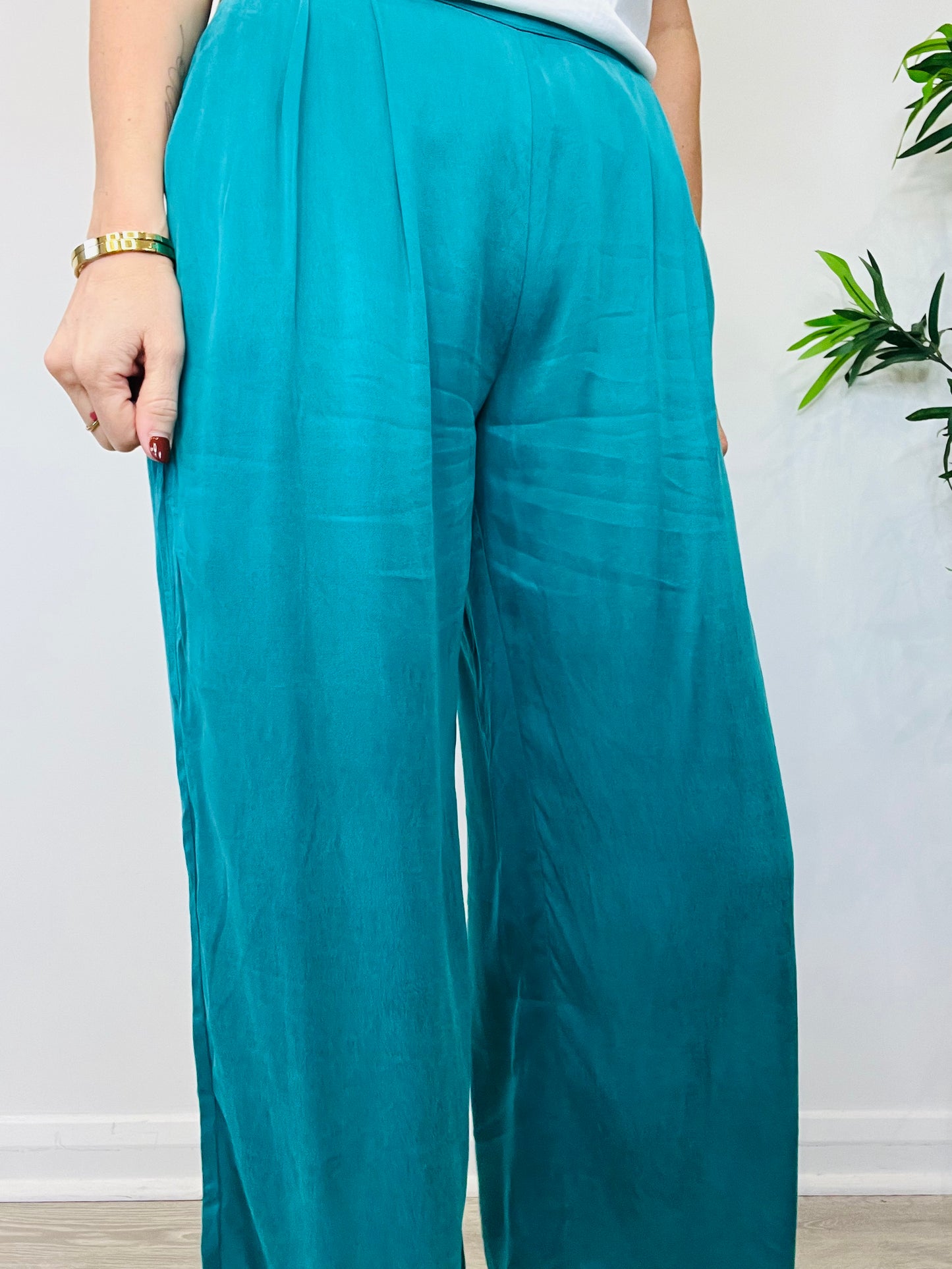 Wide Leg Trousers - Size S
