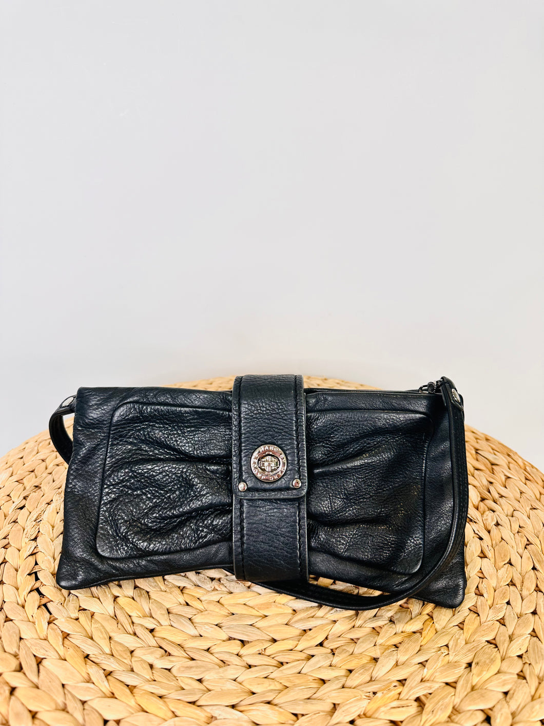 Leather Bow Shoulder Bag
