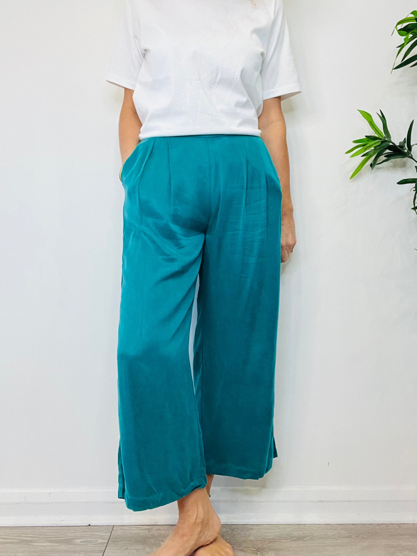 Wide Leg Trousers - Size S