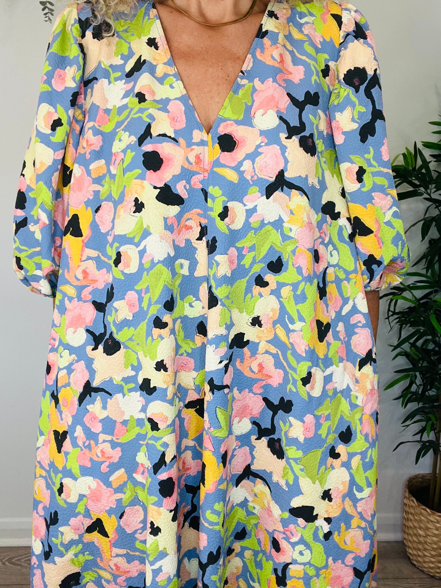 Floral Midi Dress - Size L