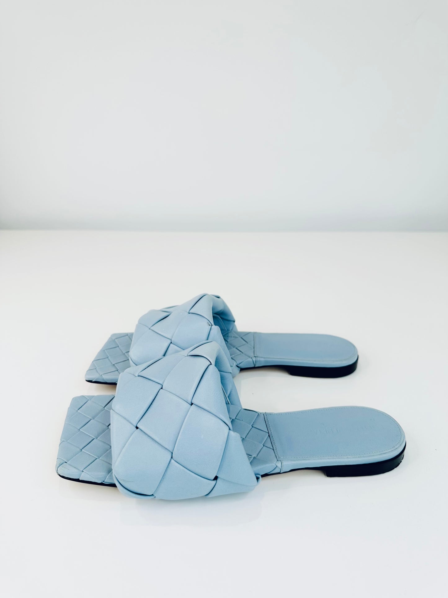 Woven Leather Slides - Size 39