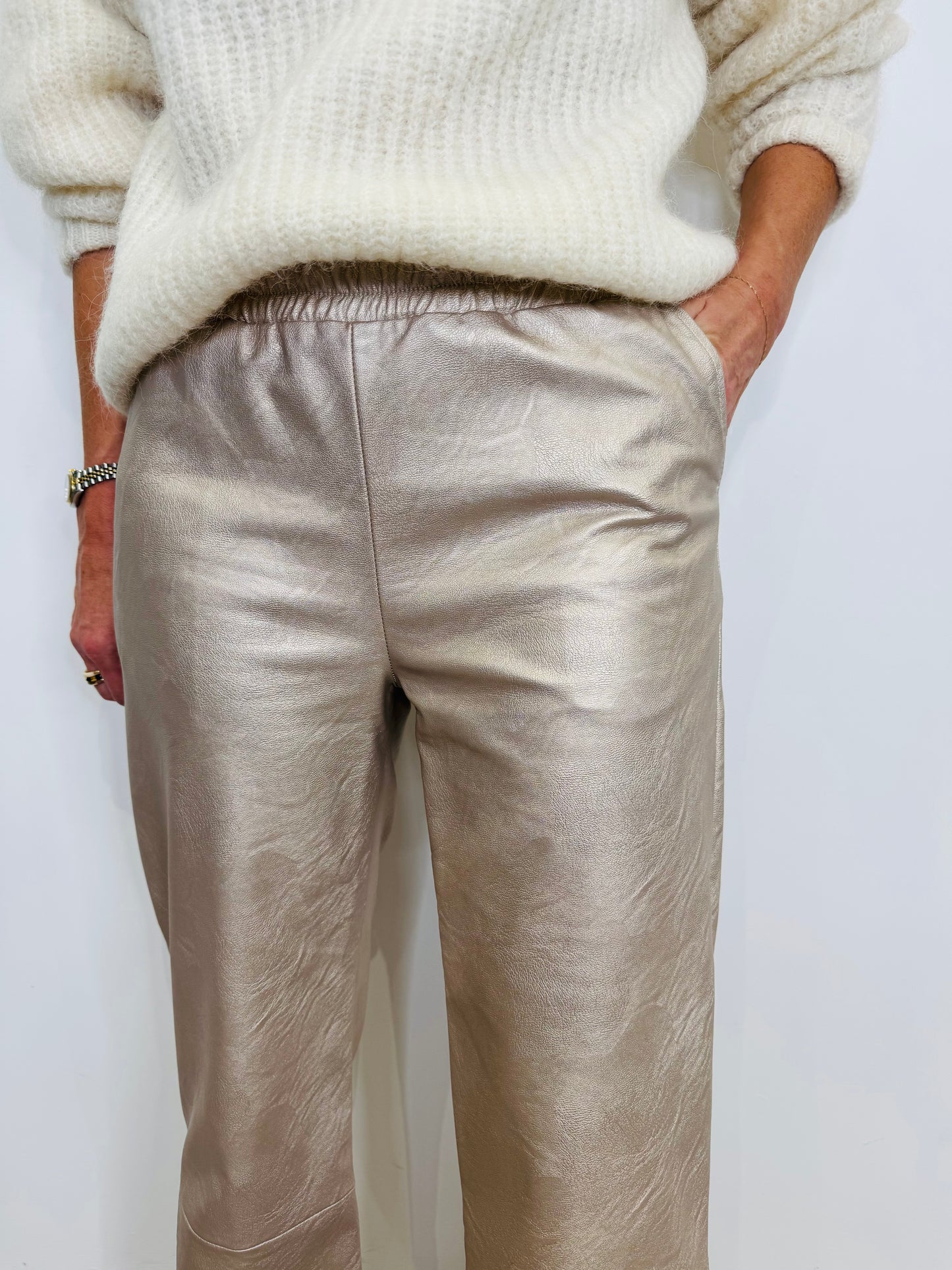 Faux Leather Trousers - Size 38