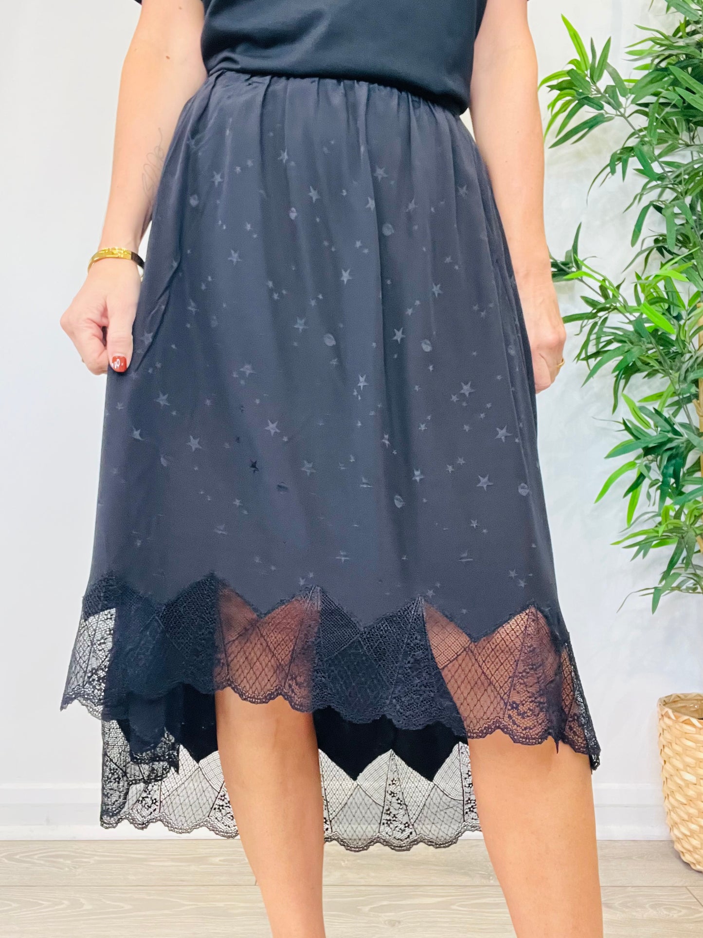 Silk Midi Skirt - Size 36