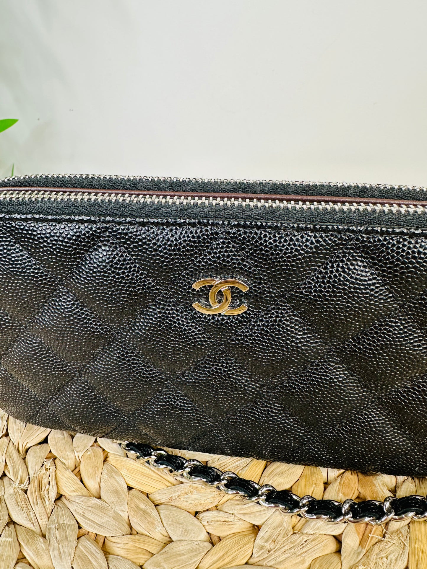 Quilted Caviar Leather Double Zip Woc