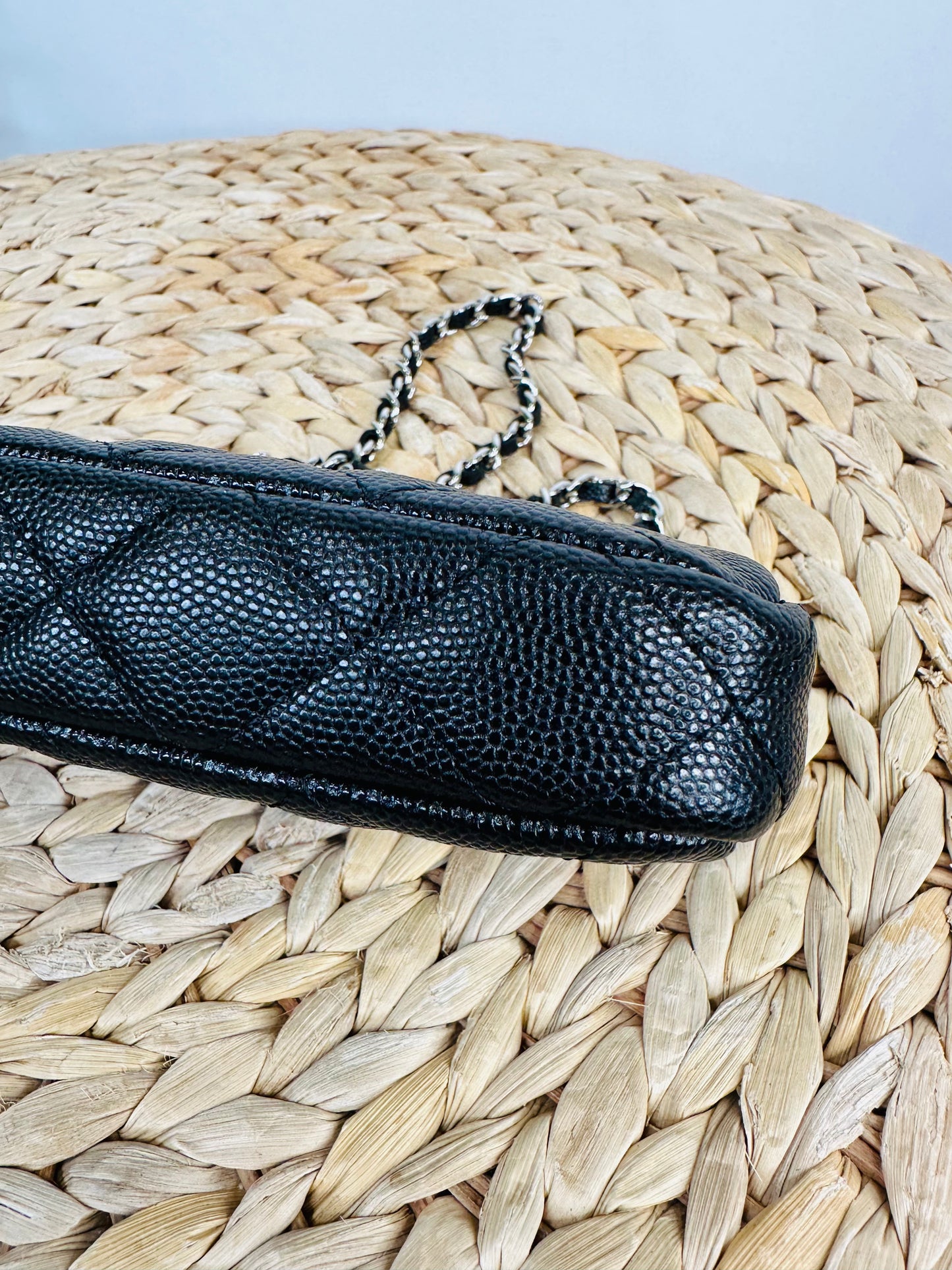 Quilted Caviar Leather Double Zip Woc
