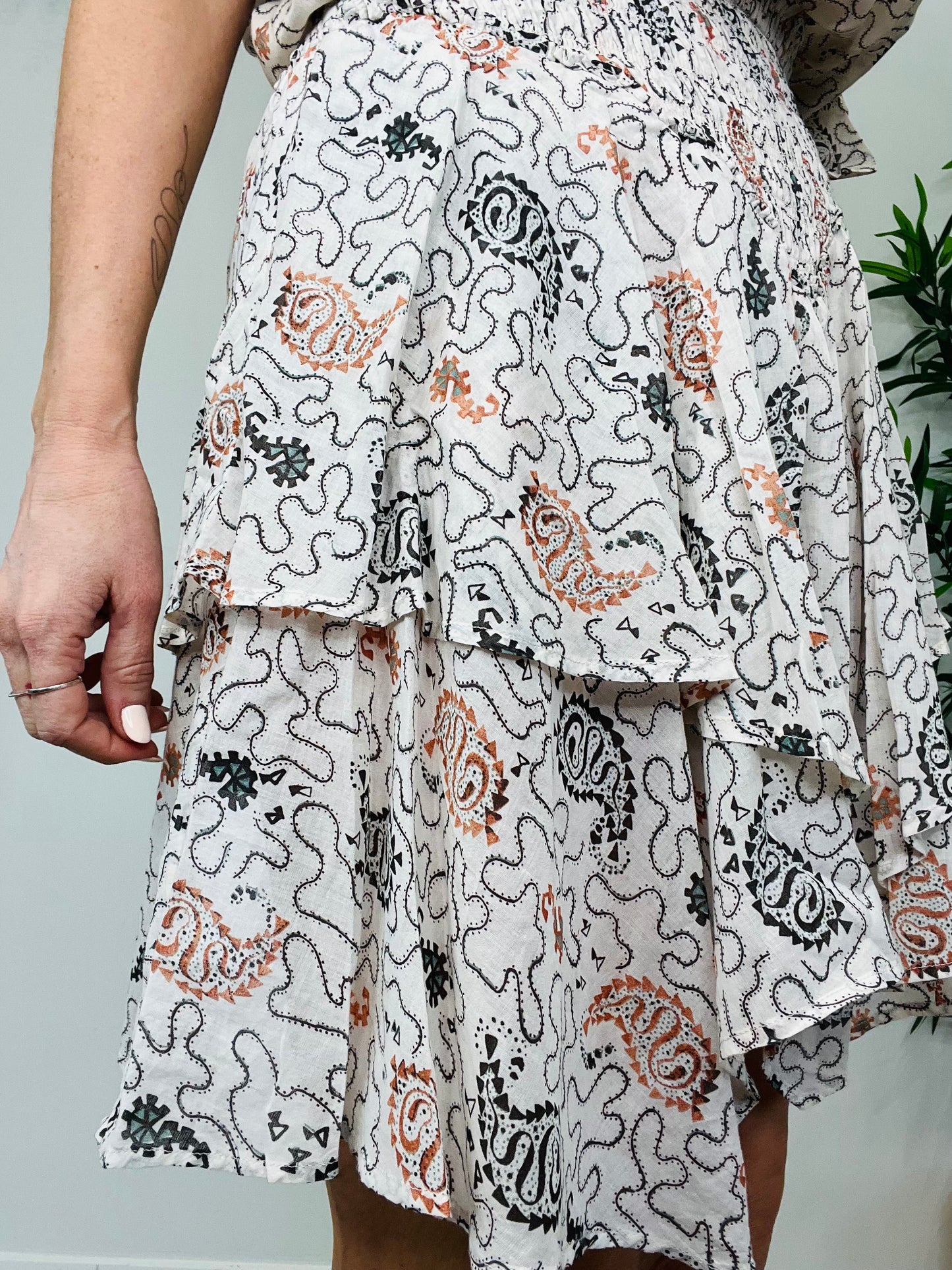 Patterned Top & Skirt Set - Size 40&42
