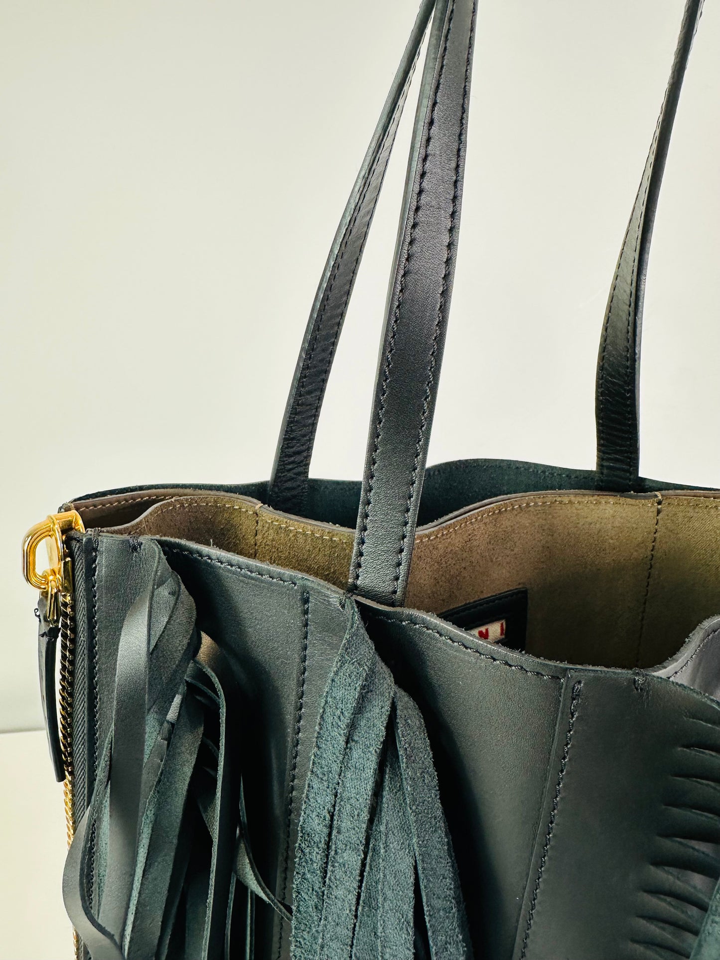 Fringed Leather Tote