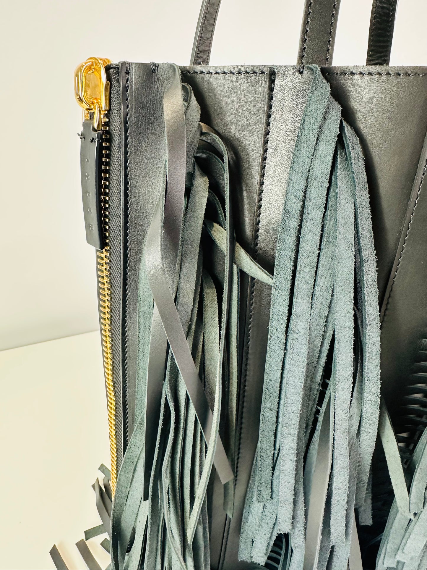 Fringed Leather Tote