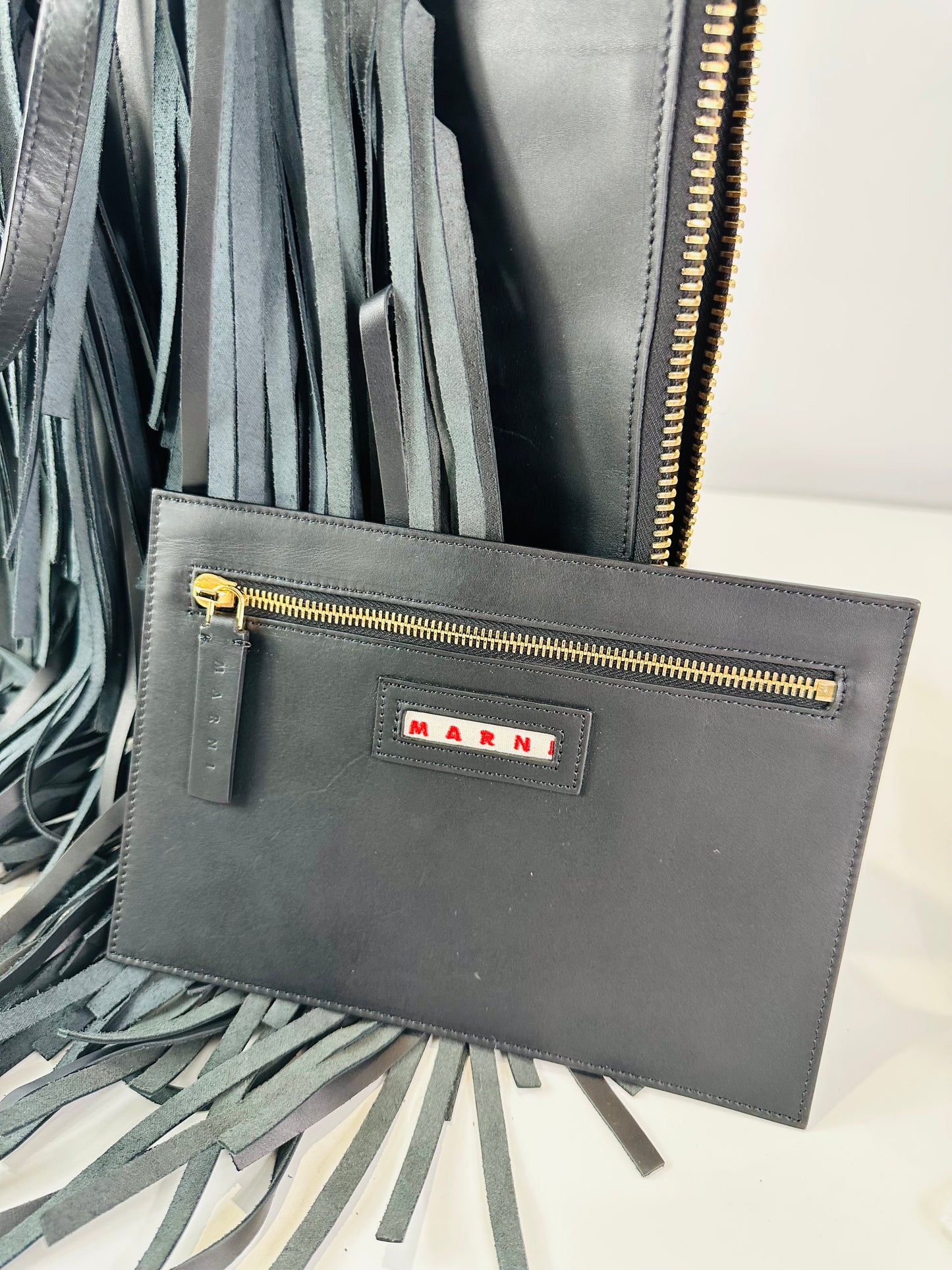 Fringed Leather Tote