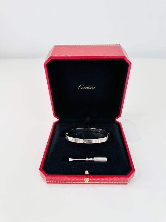 White Gold Love Bracelet - 19cm