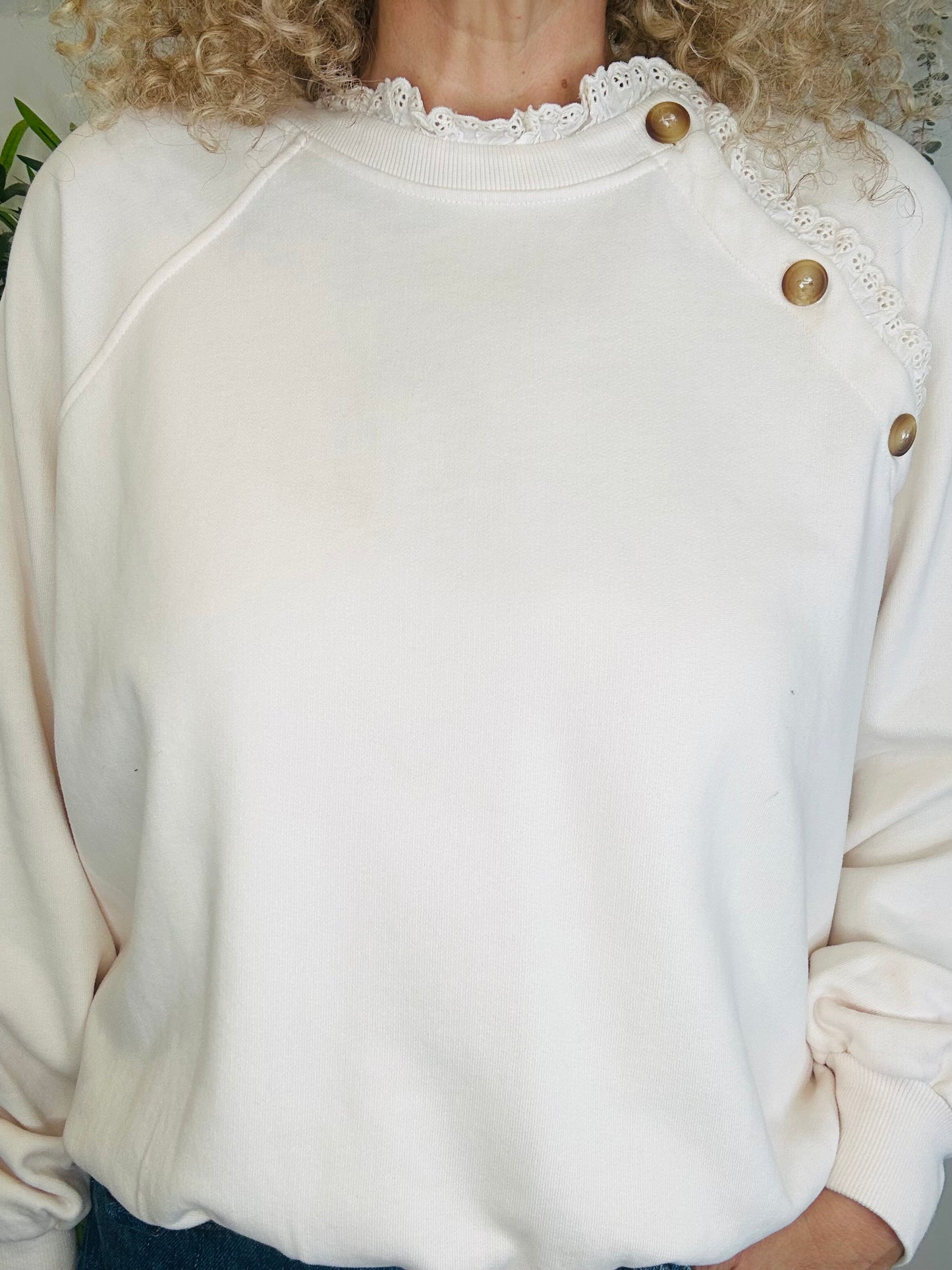 Button Detail Sweatshirt - Size XL