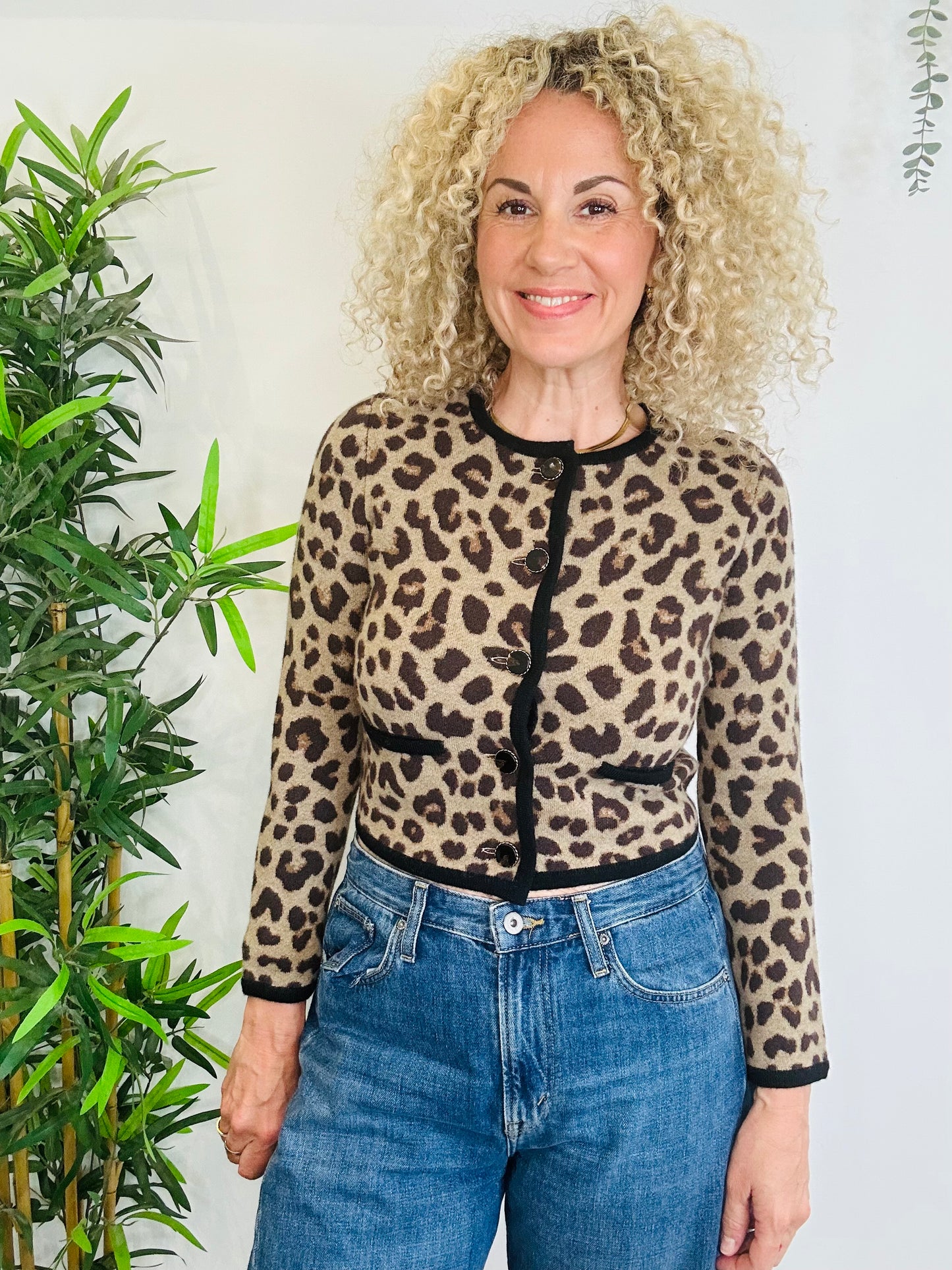 Oberon Leopard Print Cardigan - Size XS