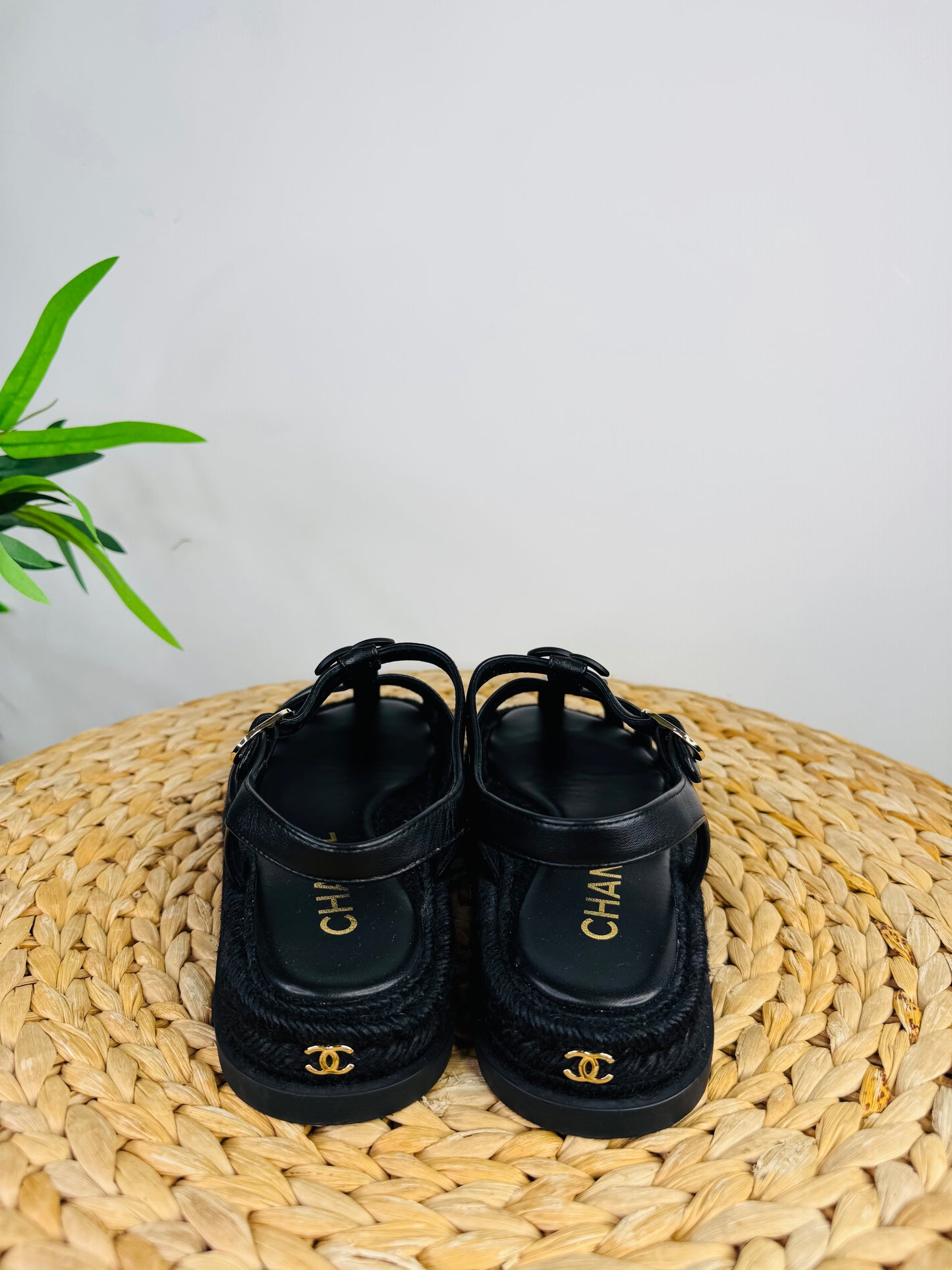 Leather Fisherman Espadrille Sandals - Size 38