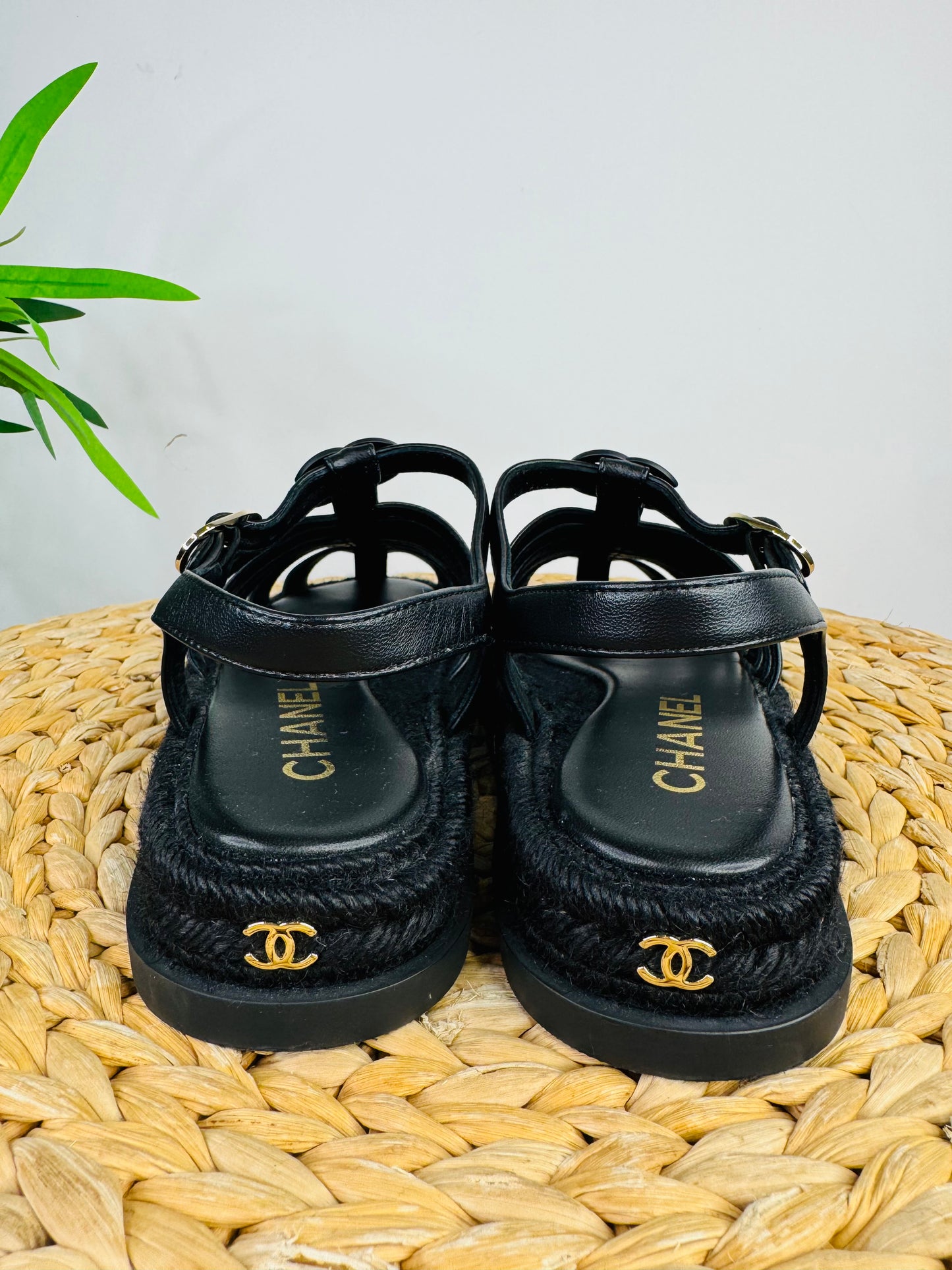 Leather Fisherman Espadrille Sandals - Size 38