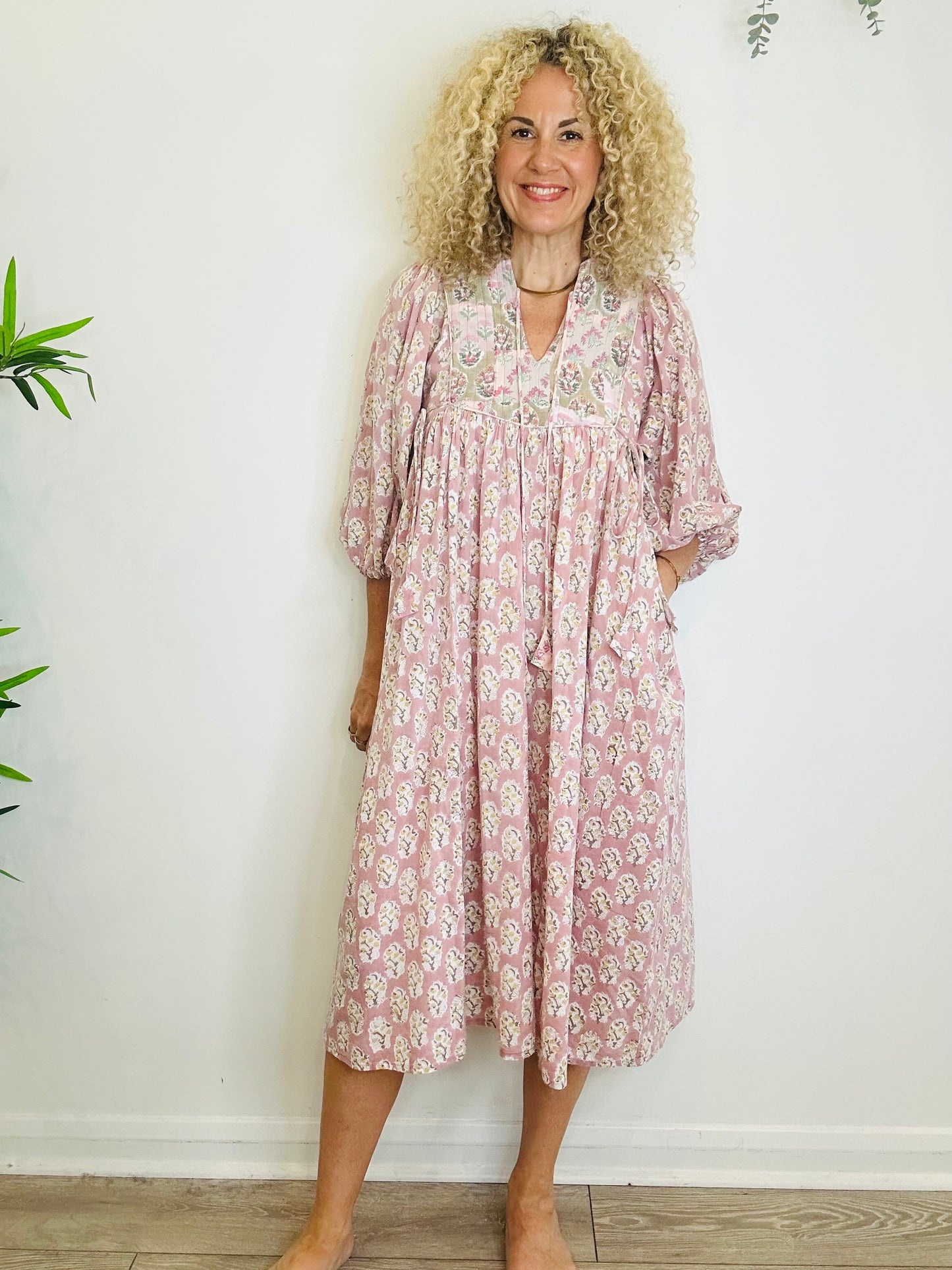 Patterned Cotton Dress - Size S