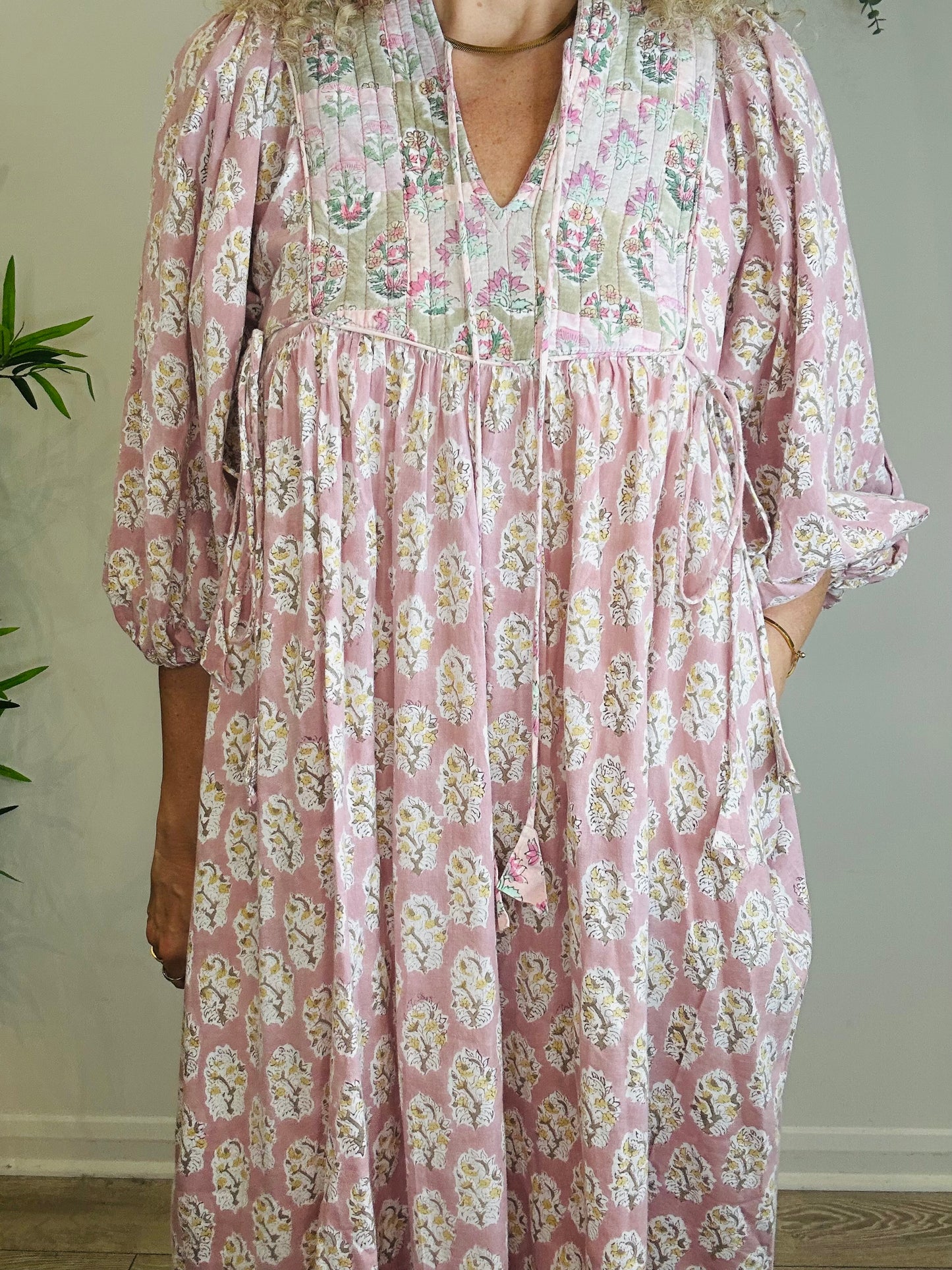 Patterned Cotton Dress - Size S
