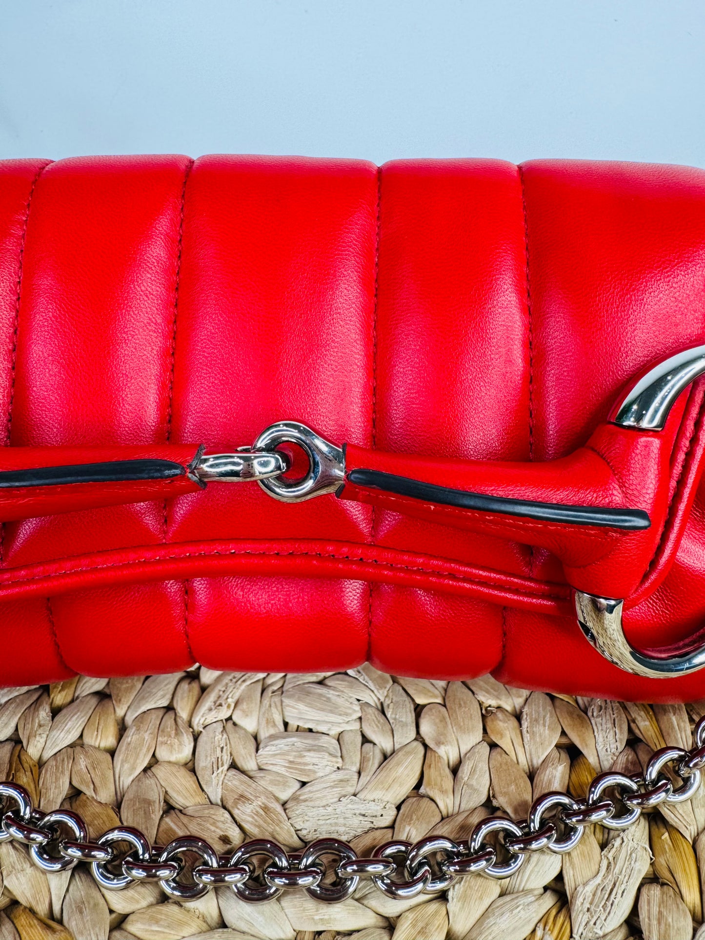 Small Padded Leather Horsebit Shoulder Bag