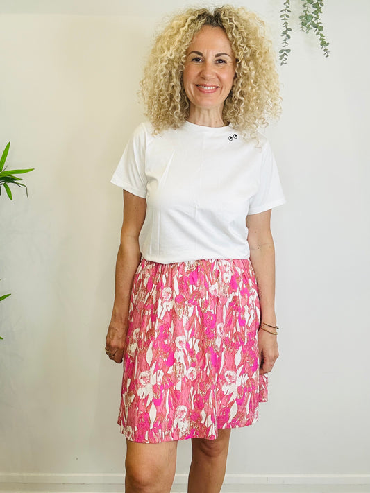 Patterned Short Skirt - Size 38
