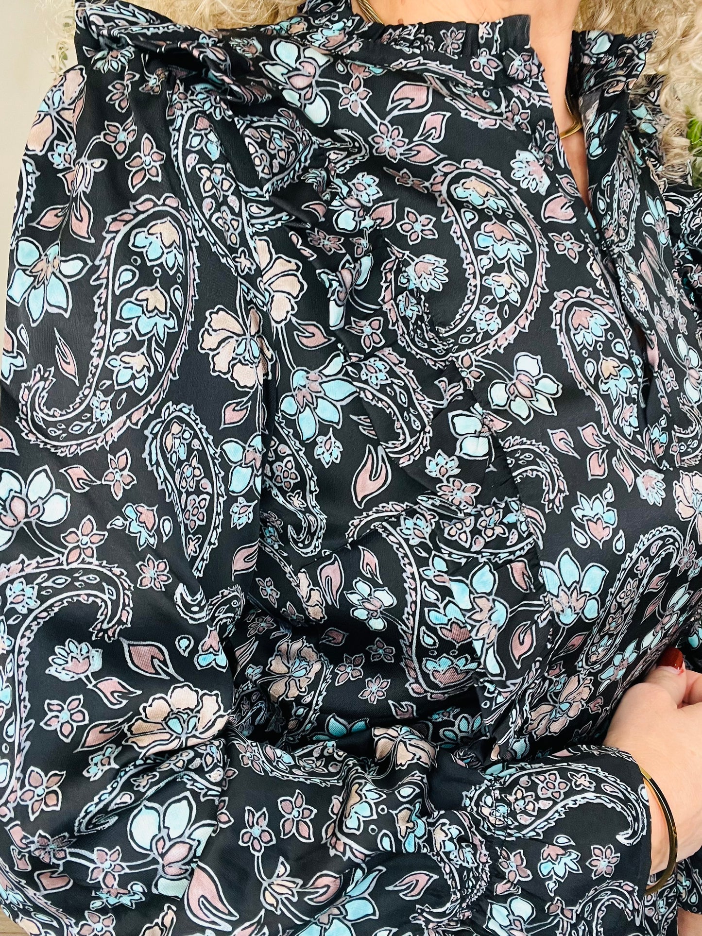 Patterned Silk Dress - Size XS