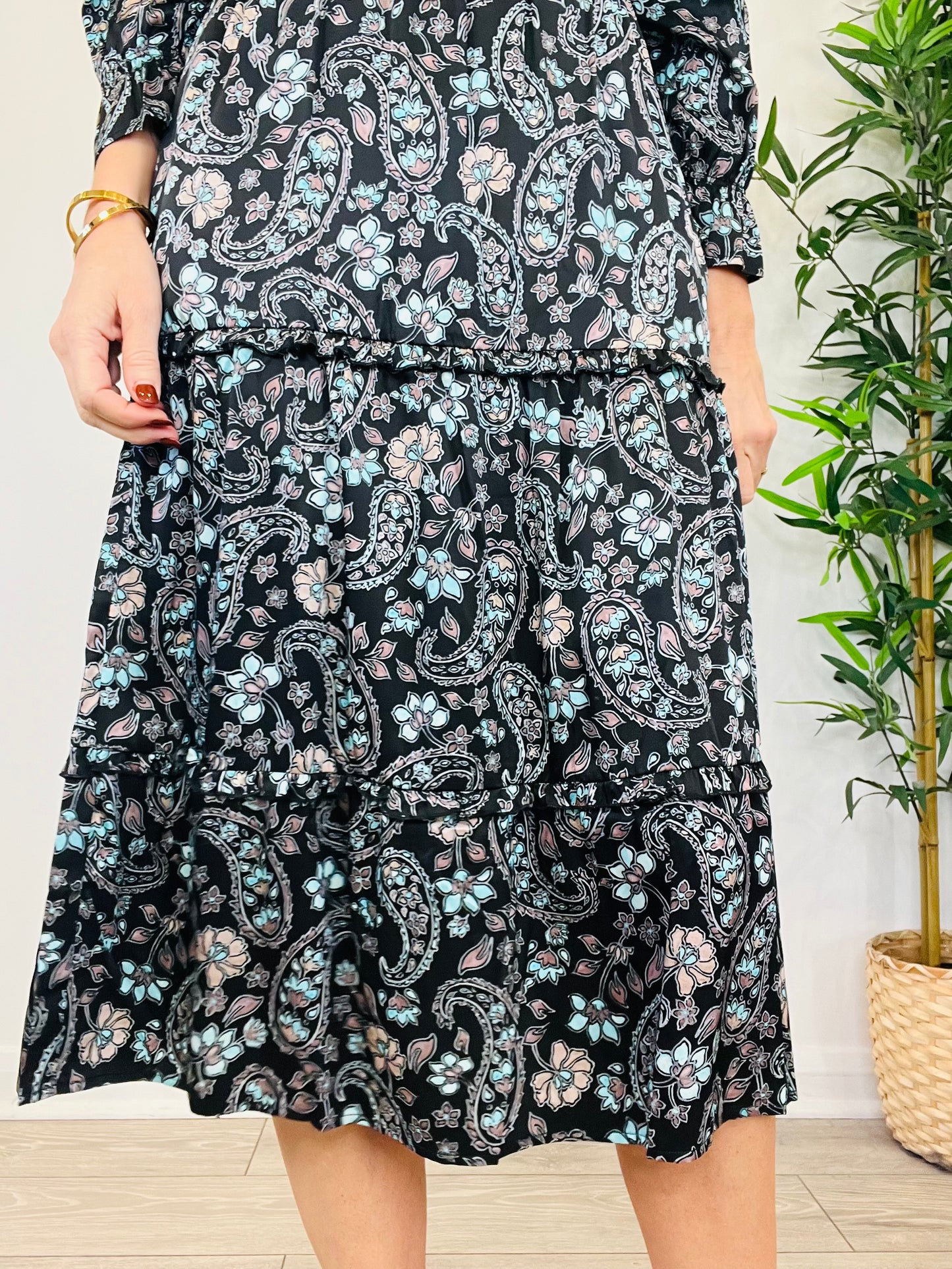 Patterned Silk Dress - Size XS