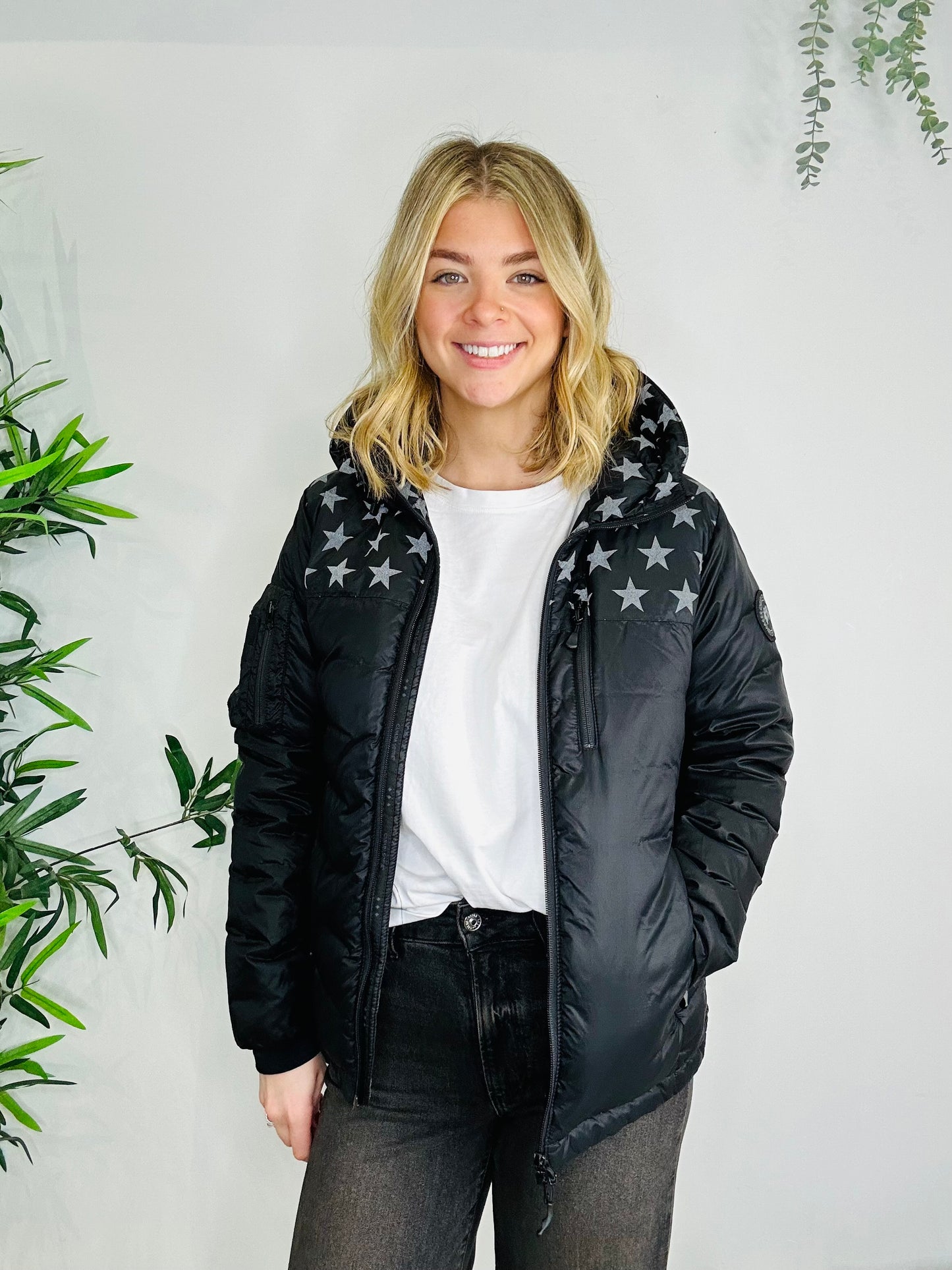 Down Star Puffer Jacket - Size S