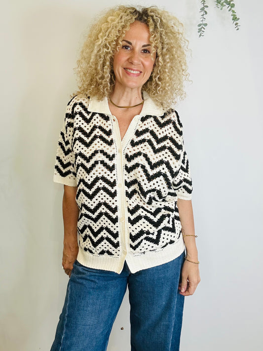 Anais Crochet Shirt - Size M