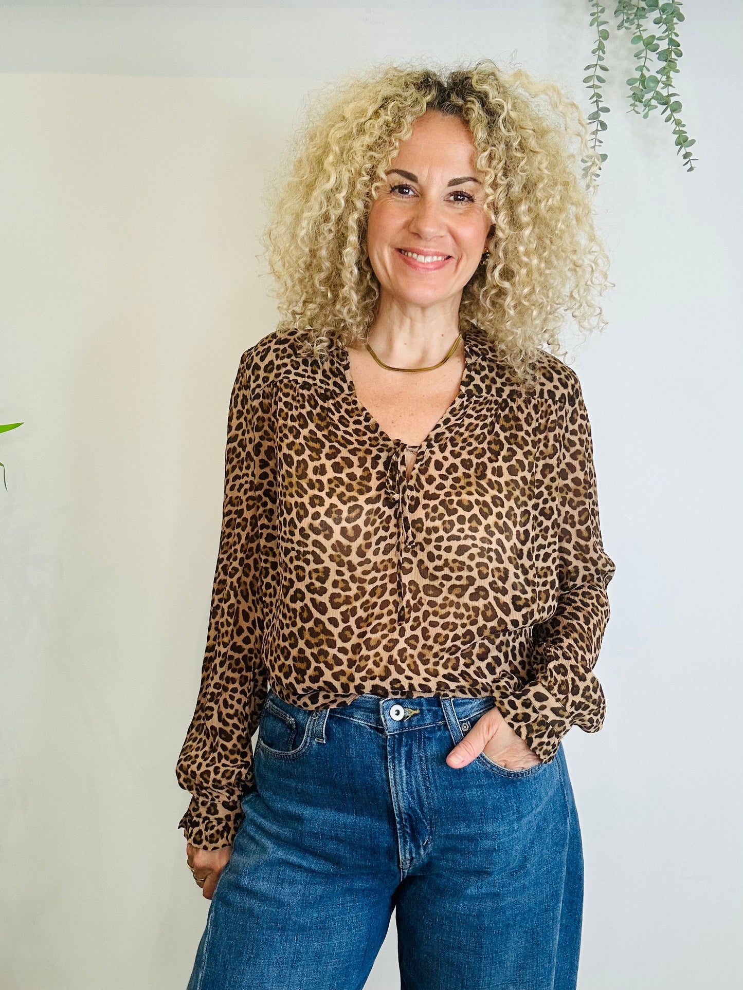 Artois Leopard Print Blouse - Size L