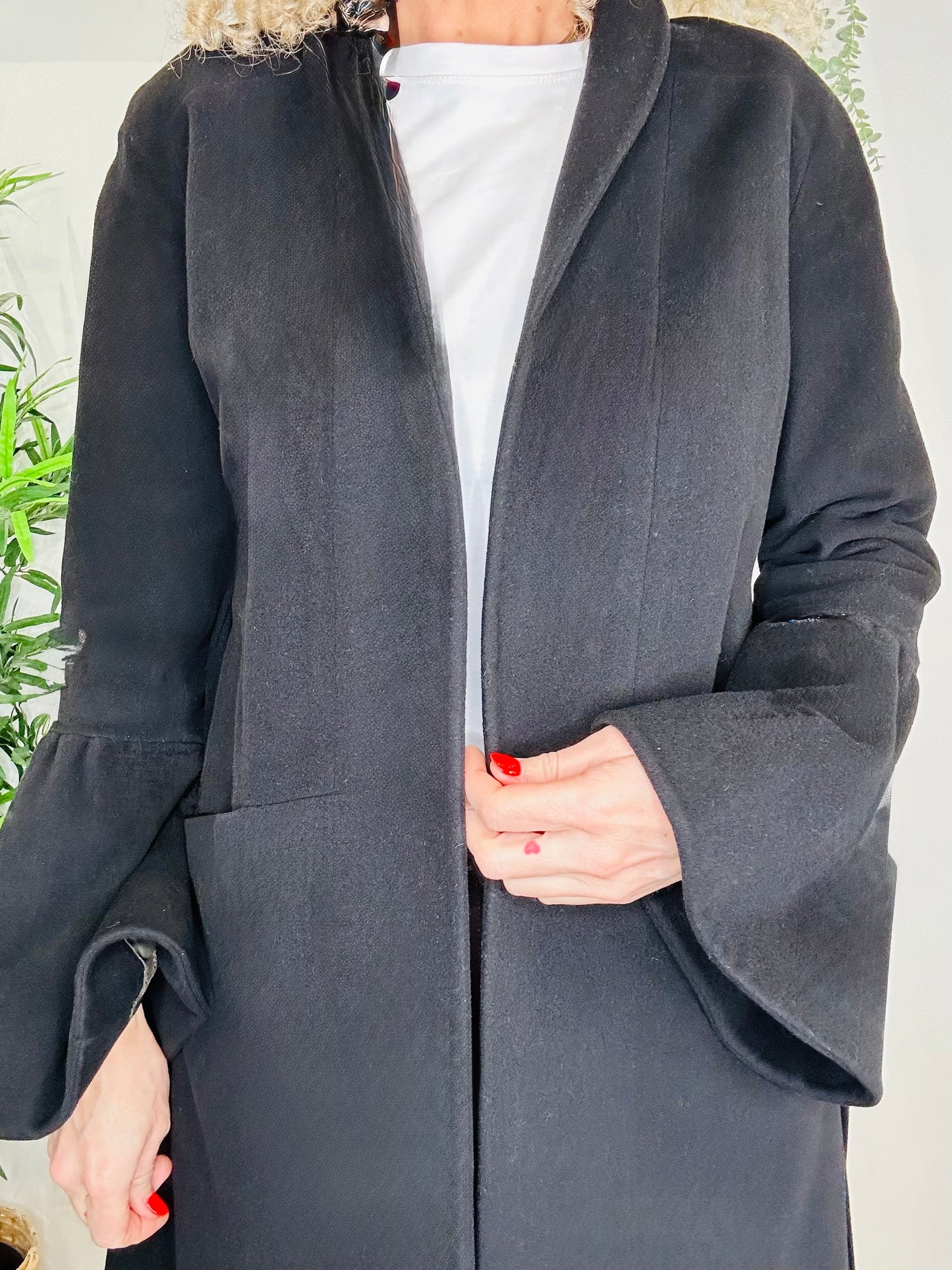 Wool Belted Coat - Size 8