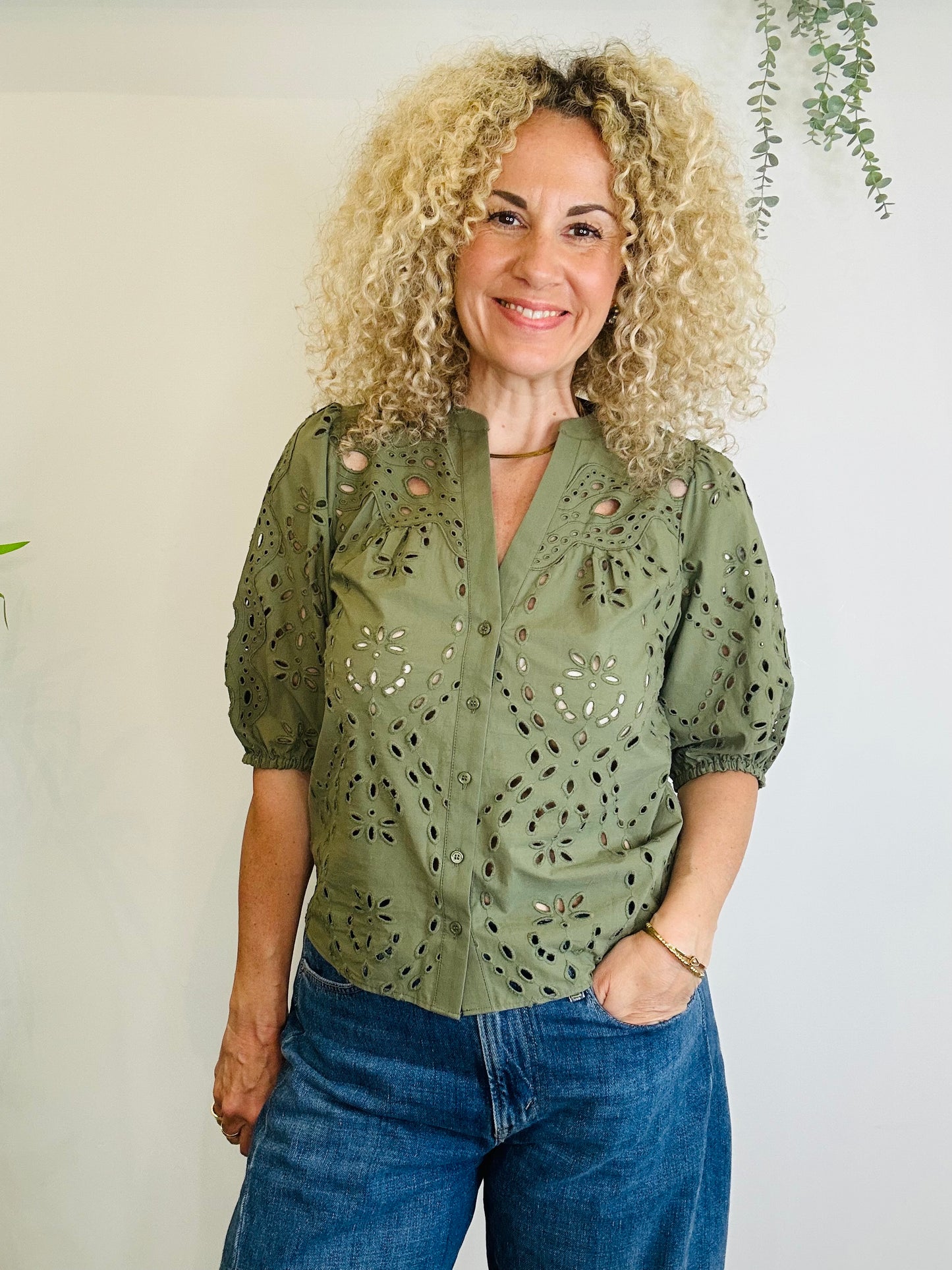 Beatrice Broderie Shirt - Size 0