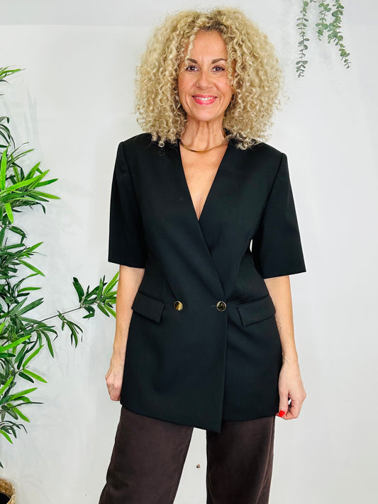 Cropped Sleeve Blazer - Size 44