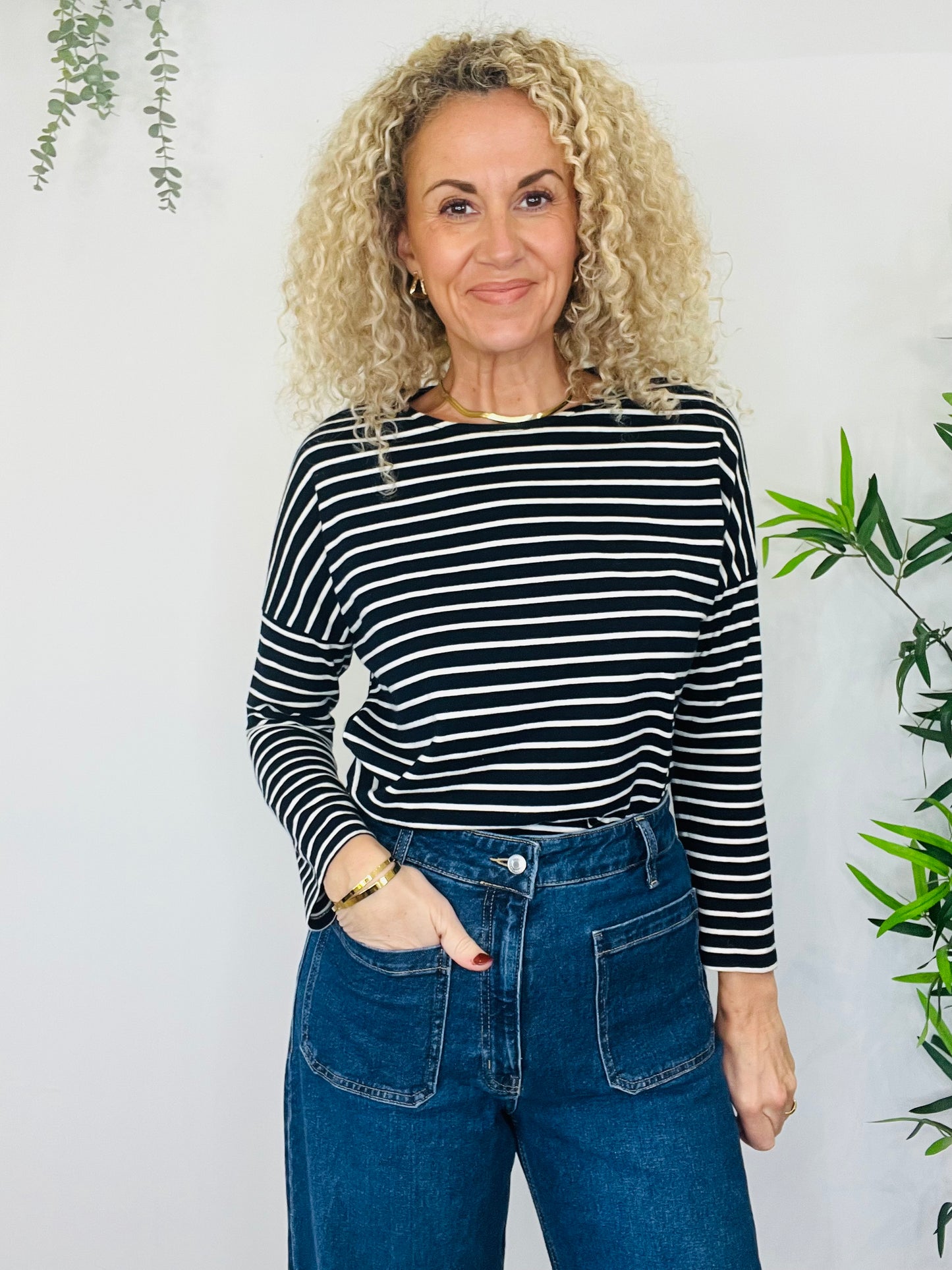 Striped Jersey Top - Size 8