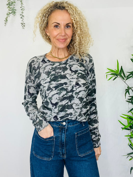 Camo Print Jumper - Size M