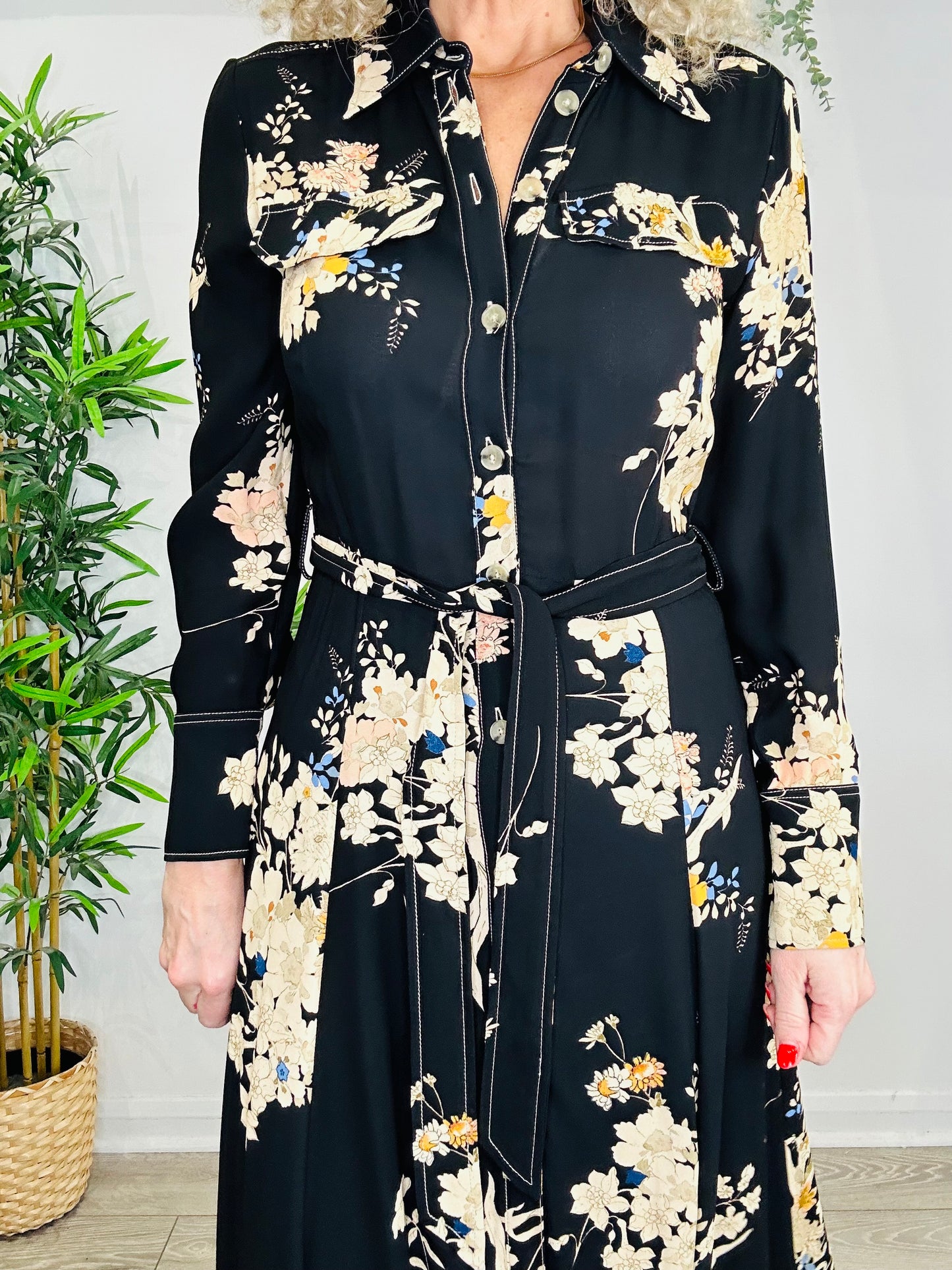 Floral Shirt Dress - Size 38