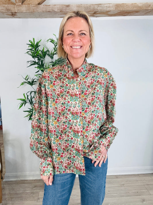 Floral Silk Shirt - Size 3