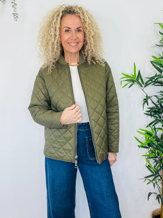 Quilted Bomber Jacket - Size 12
